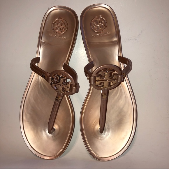 Sz 8 Tory Burch Mini Miller Jelly Thong Sandals Rose Gold - Picture 9 of 16